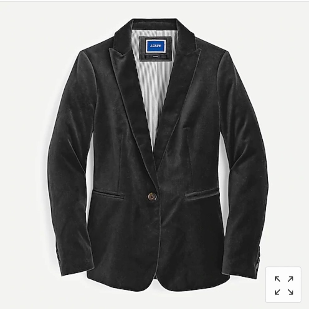 J. Crew Black Velvet Parke Blazer NWT - 00
